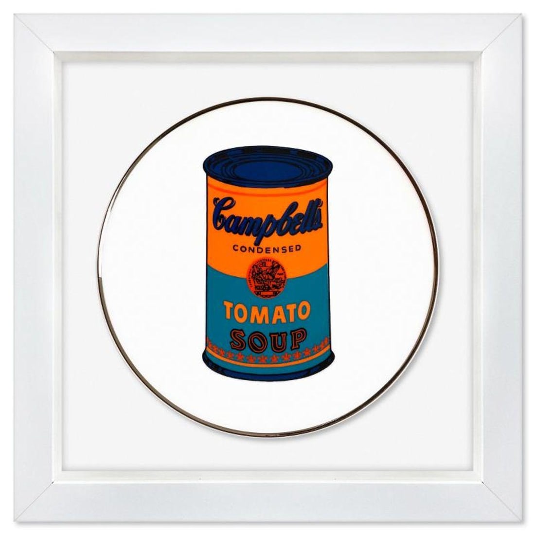 Andy Warhol (1928-1987), "Campbell (Orange/Blue)" Framed Limoges Porcelain Plate. (1 of 2)