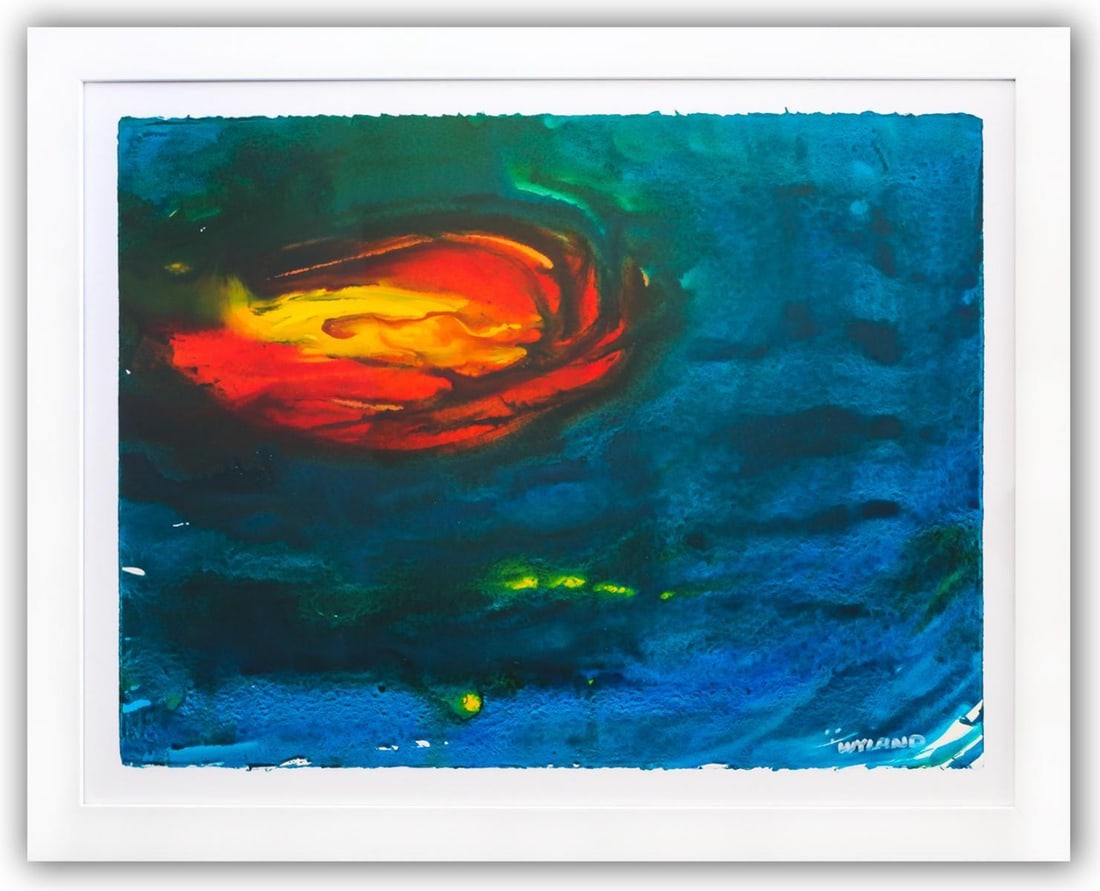 Wyland- Original Watercolor Painting on Deckle Edge Paper "Abstract": Artist: Wyland. Medium: Original Watercolor Painting on Deckle Edge Paper. Title: Abstract. Size: 22" x 30". Measures approx. 29" x 36" (framed). Signature: Hand Signed by the artist. Certificate of A
