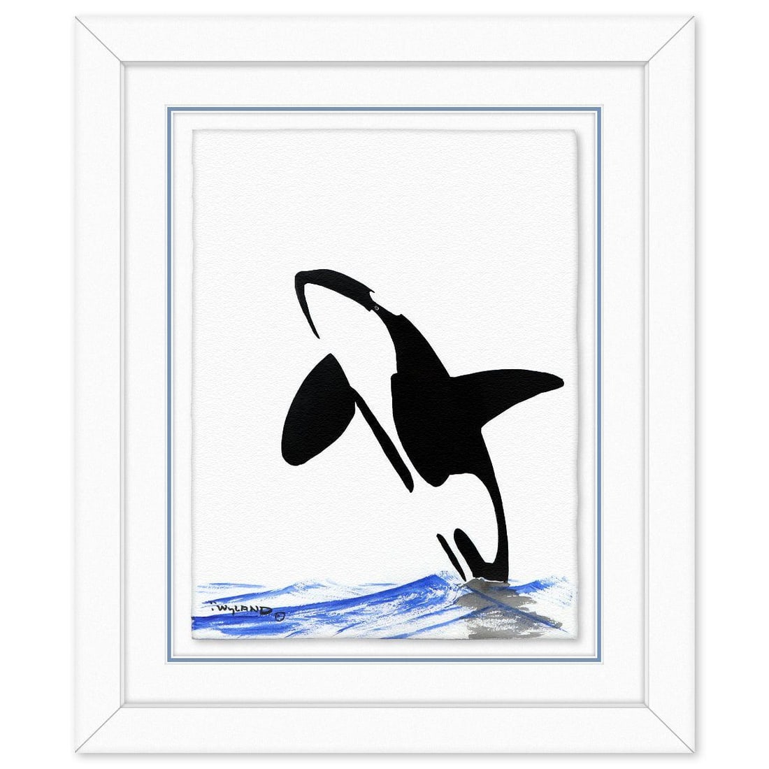 Wyland- Original Sumi Ink Painting "Orca": Artist: Wyland. Medium: Original Sumi Ink Painting. Title: Orca. Size: 30" x 23". Measures approx. 43" x 26" (framed). Signature: Hand signed by the artist. Certificate of Authenticity: Is included. R