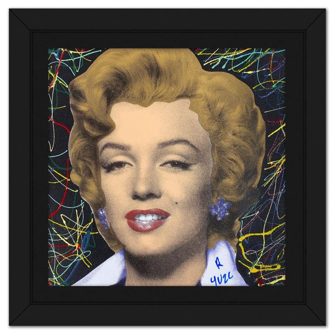 Ringo Daniel Funes, "Marilyn Classic" Framed One-of-a-Kind Mixed Media on Canvas, Hand Signed with (1 of 2)