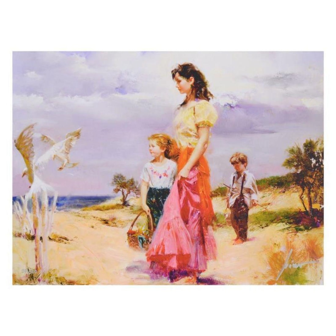 Pino (1939-2010), "Birds of Paradise" Hand Signed Limited Edition on Canvas with Certificate of: Birds of Paradise is a limited edition giclee on canvas by Pino (1939-2010), numbered and hand signed by the artist. Includes Certificate of Authenticity. Measures approximately 15" x 20". Reference#: