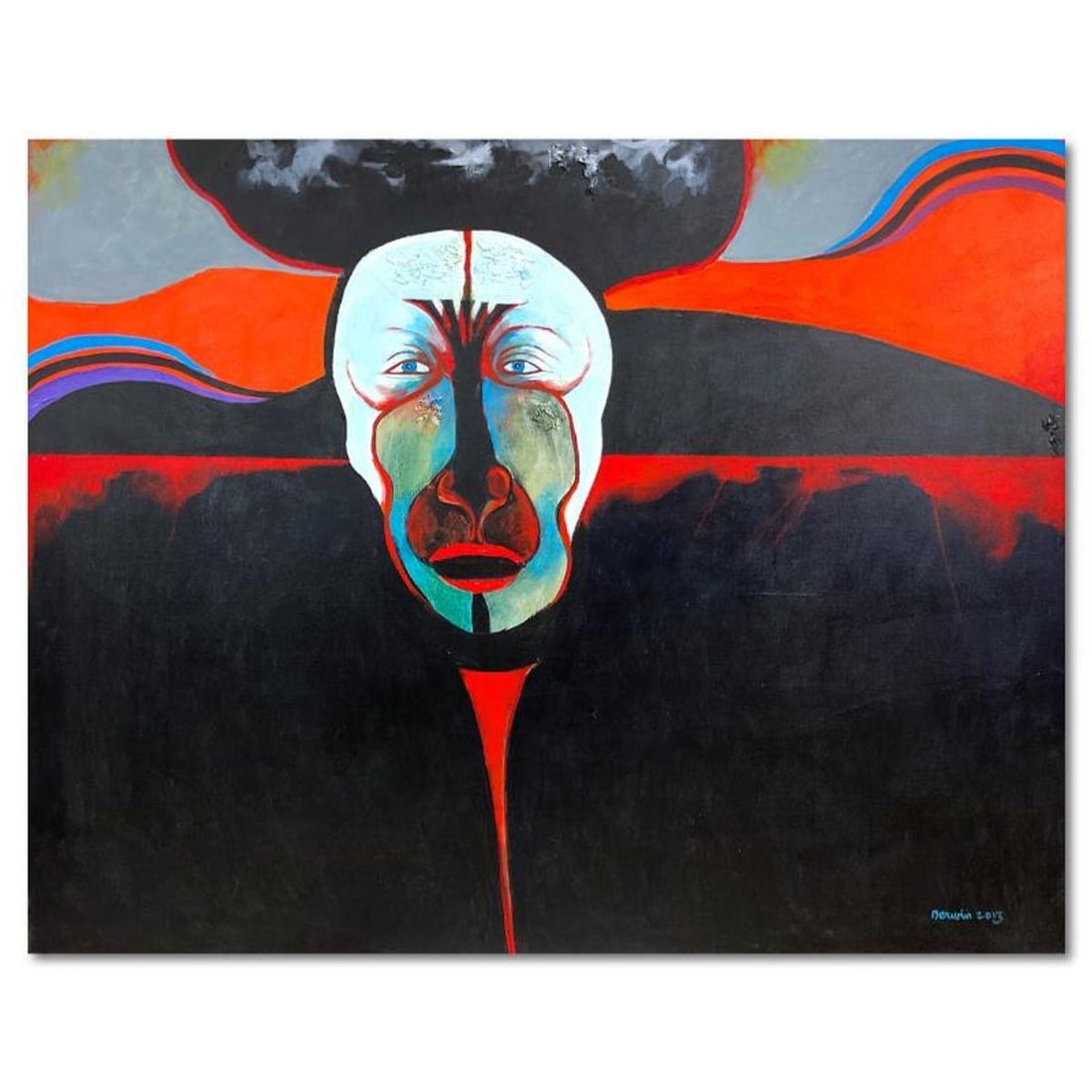 Milton Berwin (1925-2023), Original Painting on Canvas (42" x 54"), Hand Signed with Letter of (1 of 2)