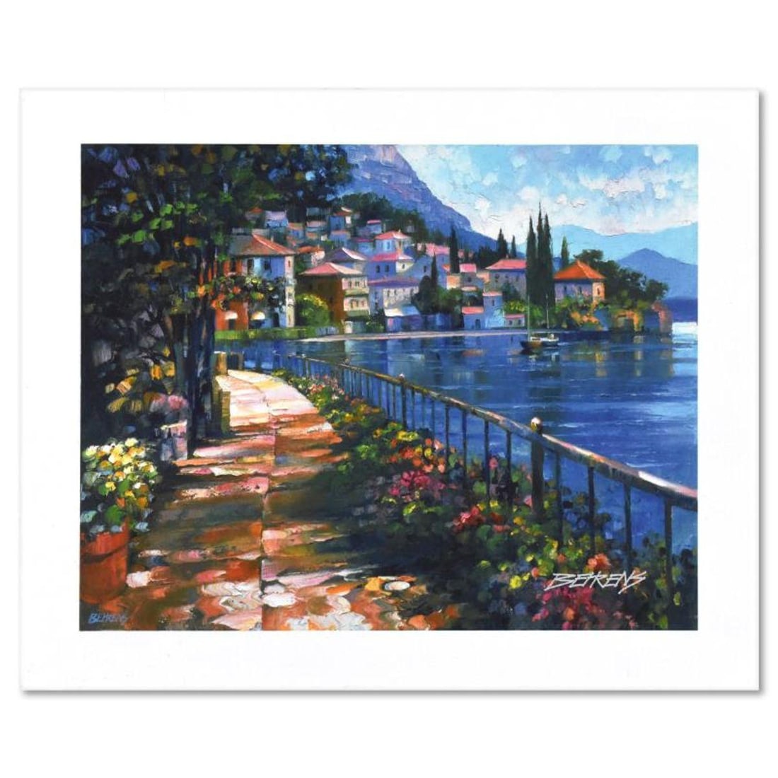 Howard Behrens (1933-2014), "Sunlit Stroll" Limited Edition, Numbered and Signed with Letter of: Sunlit Stroll is a limited edition giclee on paper by Howard Behrens (1933-2014), numbered and bearing Behrens's authorized signature. Includes Letter of Authenticity. Measures approx. 12" x 10" (bord