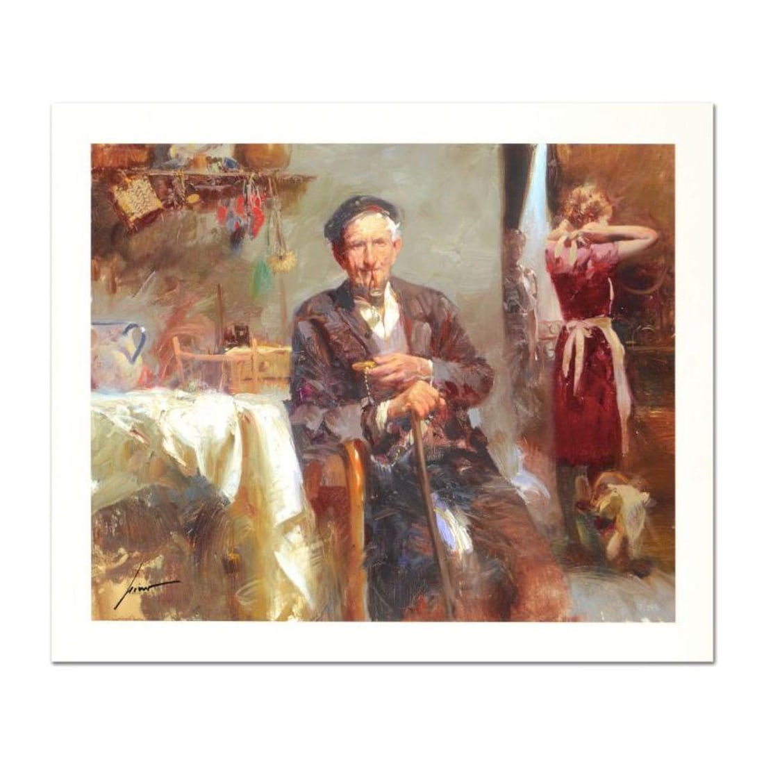 Pino (1939-2010), "Fleeting Moments" Limited Edition on Canvas, Numbered and Hand Signed with: Fleeting Moments is a limited edition giclee on canvas by Pino (1939-2010), numbered and hand signed by the artist. Includes Certificate of Authenticity. Measures approx. 20" x 16" (image). Reference#