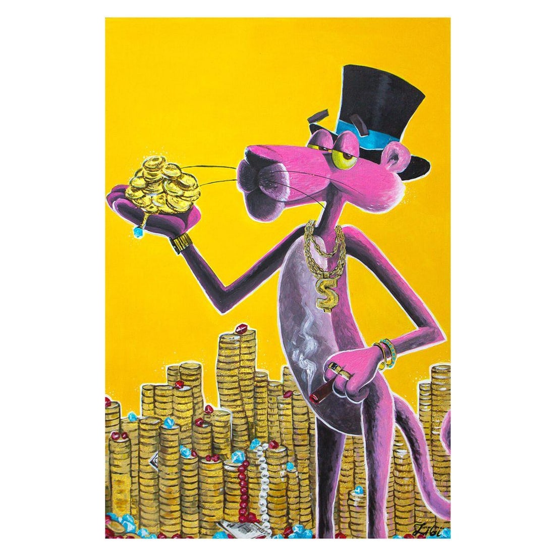 Libi- Original Acrylic on Canvas "Gold" (1 of 2)