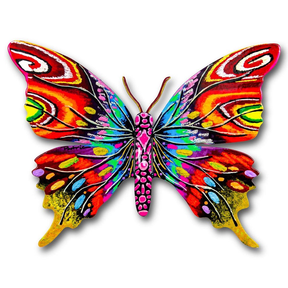 Patricia Govezensky- Original Painting on Cutout Steel "Butterfly" (1 of 2)