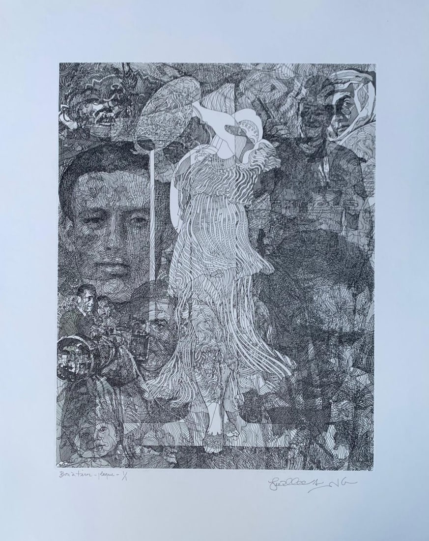 Guillaume Azoulay- Limited edition vintage etching on paper "One" (1 of 6)