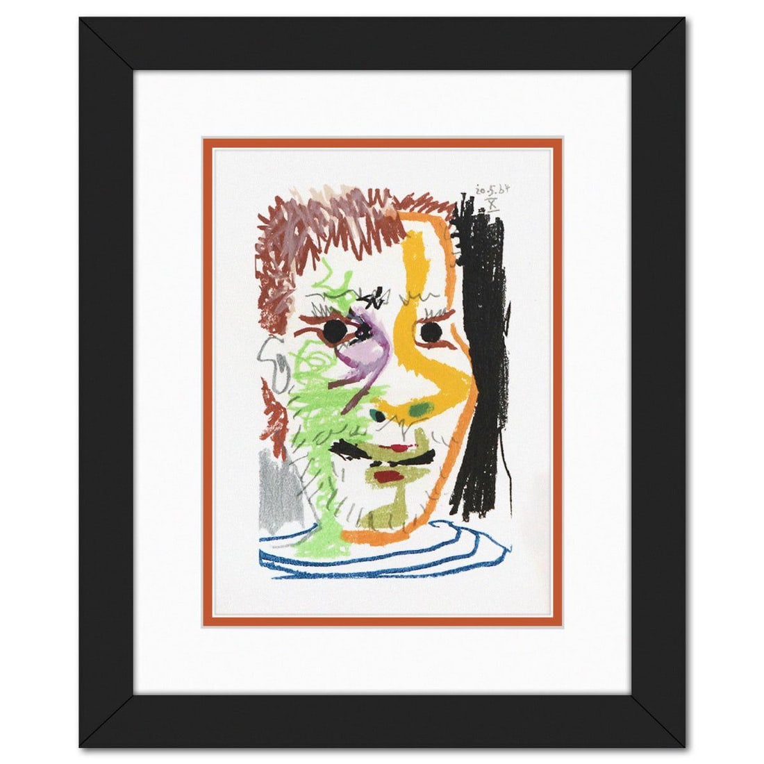 After Pablo Picasso- Lithograph on Arches paper "Le GoÃ»t du Bonheur 24": Artist: After Pablo Picasso. Medium: Lithograph on Arches paper. Title: Le GoÃ»t du Bonheur 24. Size: 11" x 8". Measures approx. 16.5" x 13.5" (framed). Certificate of Authenticity: Is included. Ref