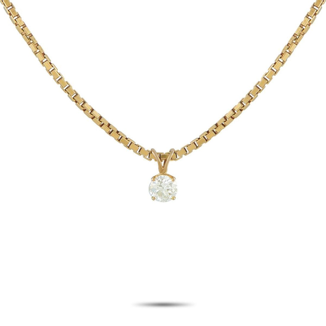 14K YELLOW GOLD 0.70CT DIAMOND SOLITAIRE NECKLACE (1 of 4)