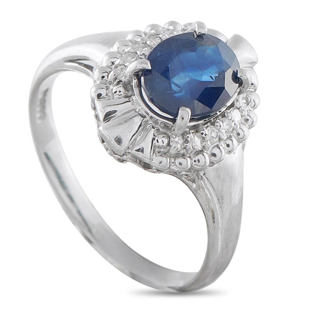 PLATINUM 0.08CT DIAMOND AND SAPPHIRE RING (1 of 4)