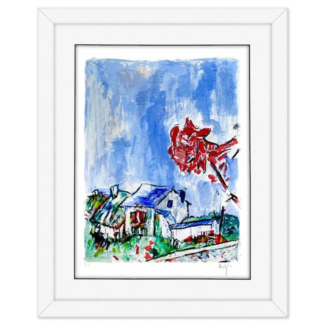 Bob Dylan, "Rose on a Hillside" Framed Limited Edition, Numbered PP 1/2 and Hand Signed with Letter (1 of 2)