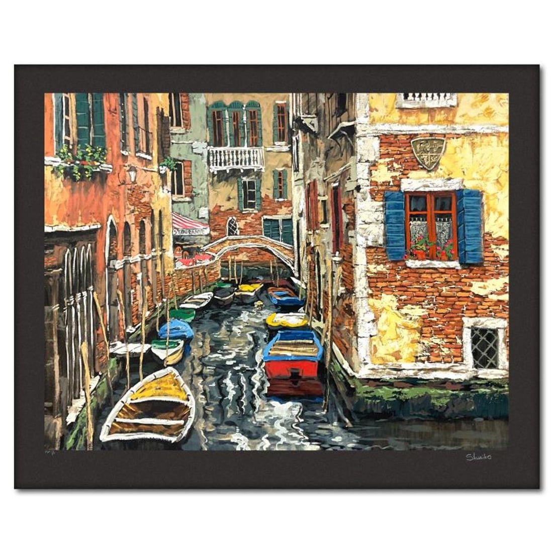 Viktor Shvaiko, "Boats of Venice (Black)" Limited Edition Printer's Proof Serigraph (22.5" x 30"), (1 of 2)