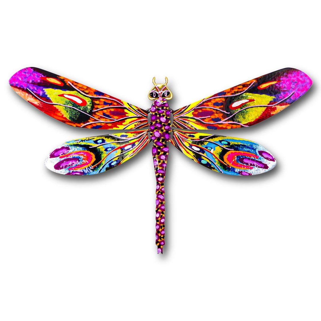 Patricia Govezensky- Original Painting on Cutout Steel "Dragonfly" (1 of 2)