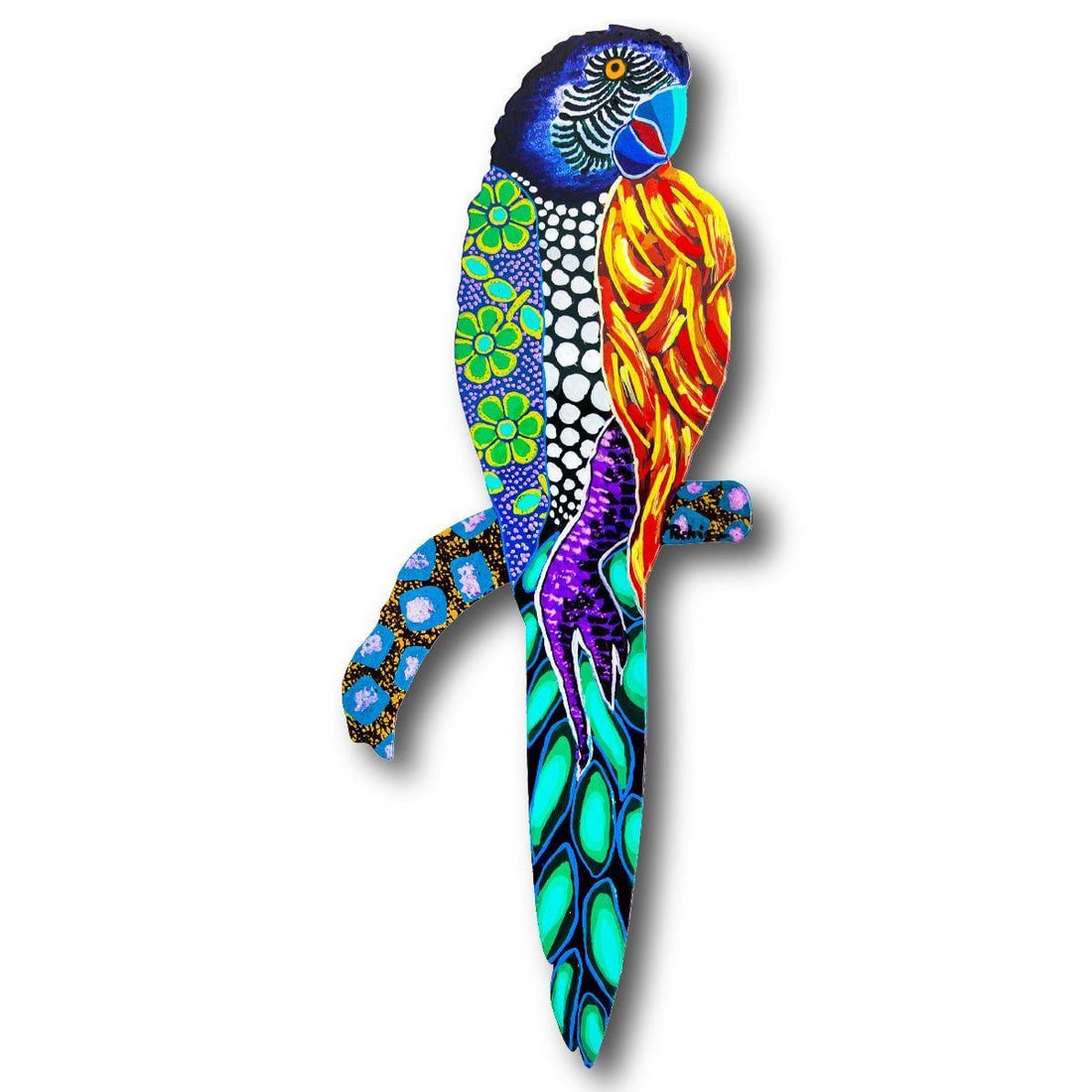 Patricia Govezensky- Original Painting on Laser Cut Steel "Moment of Peace": Artist: Patricia Govezensky. Medium: Original Painting on Laser Cut Steel. Title: Moment of Peace. Size: 14" x 5". Signature: Hand Signed by the artist. Certificate of Authenticity: From the publisher