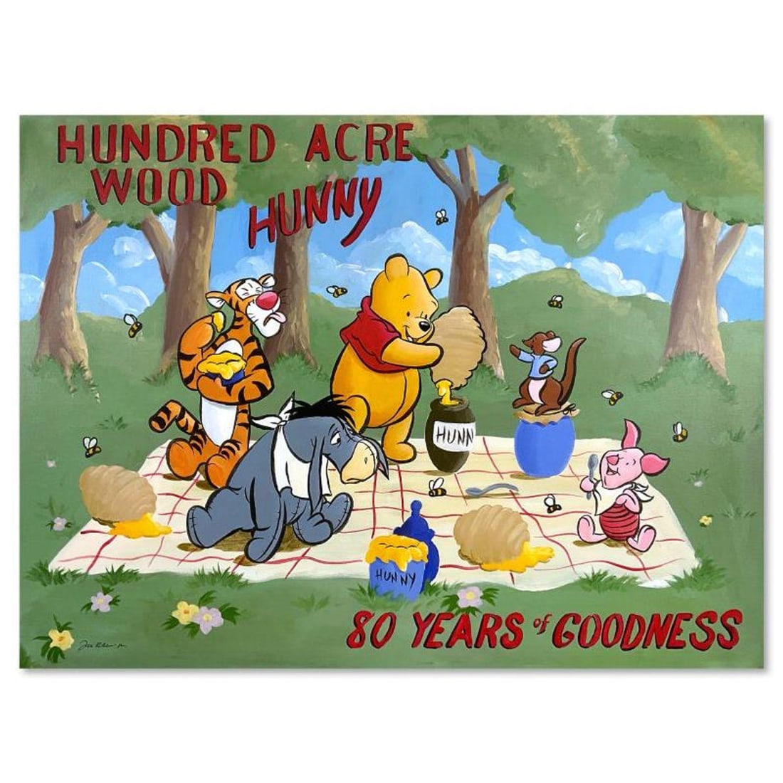 Tricia Buchanan-Benson, "Hundred Acre Wood" Limited Edition on Gallery Wrapped Canvas from Disney: Hundred Acre Wood is a limited edition giclee on canvas by Tricia Buchanan-Benson, numbered and hand signed by the artist. This piece is licensed by Disney Fine Art. This piece come gallery wrapped. I