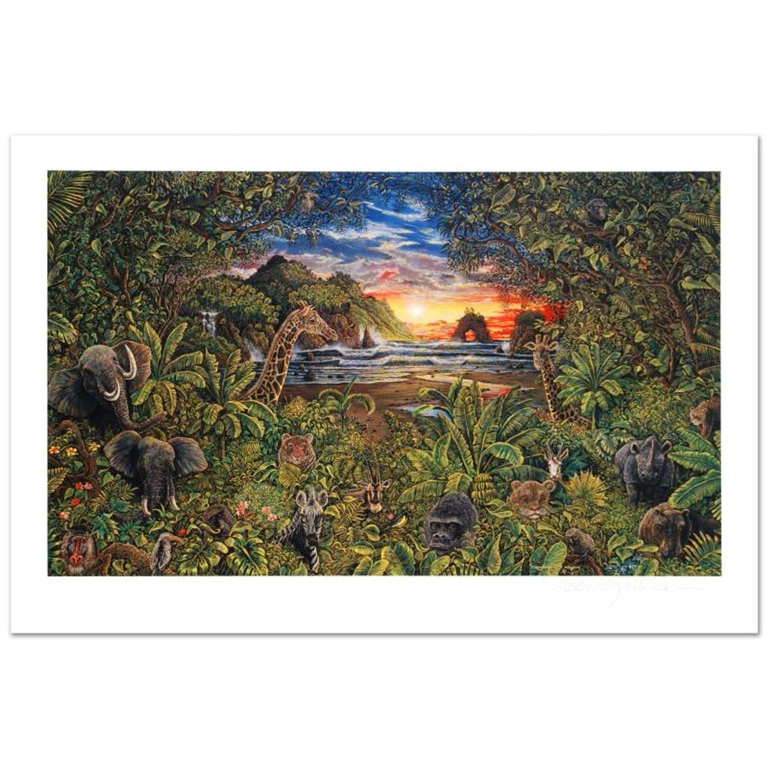 Robert Lyn Nelson, "Faces of Africa" Limited Edition Mixed Media, Numbered and Hand Signed with: Captivating audiences worldwide, Nelson dazzles all with his incredible use of color and depth. "Faces of Africa" is a limited edition mixed media on paper, numbered and hand signed by the artist! Inc