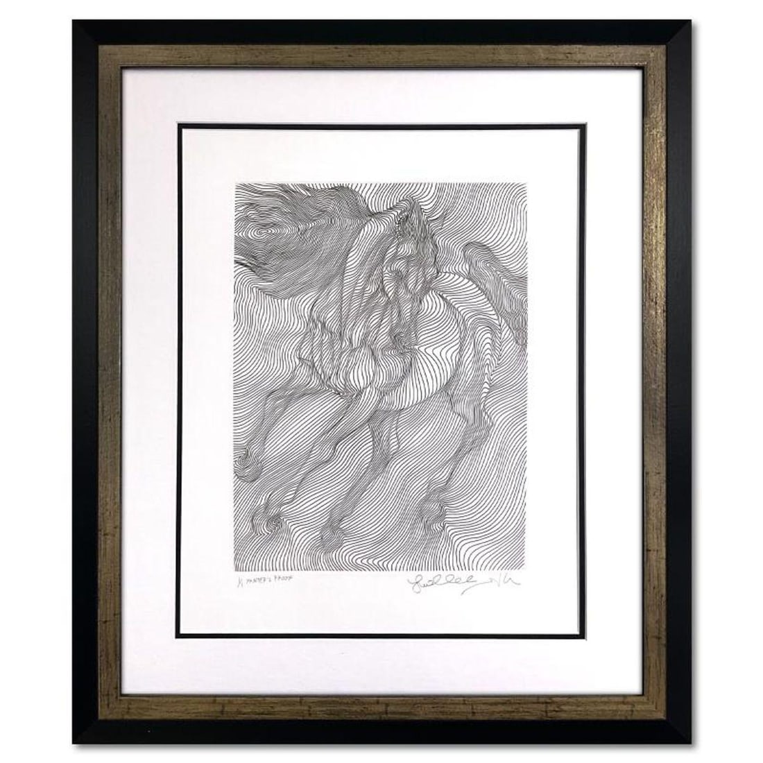 Guillaume Azoulay, Framed Limited Edition Etching, PP Numbered 1/1 and Hand Signed with Letter of: This is a limited edition etching on paper by Guillaume Azoulay, PP numbered 1/1 and hand signed by the artist. This piece comes custom framed. Includes Letter of Authenticity. Measures approx. 24" x