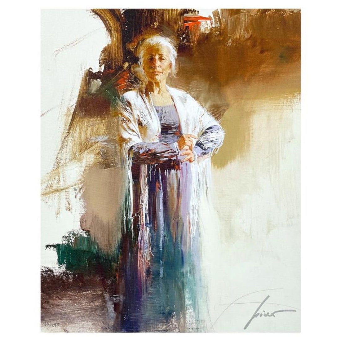 Pino (1939-2010), "The Matriarch" Limited Edition on Canvas, Numbered 13/295 and Hand Signed with: The Matriarch is a limited edition giclee on canvas by Pino (1939-2010), numbered 13/295 and hand signed by the artist. Includes Certificate of Authenticity. Measures approx. 20" x 16" (image).