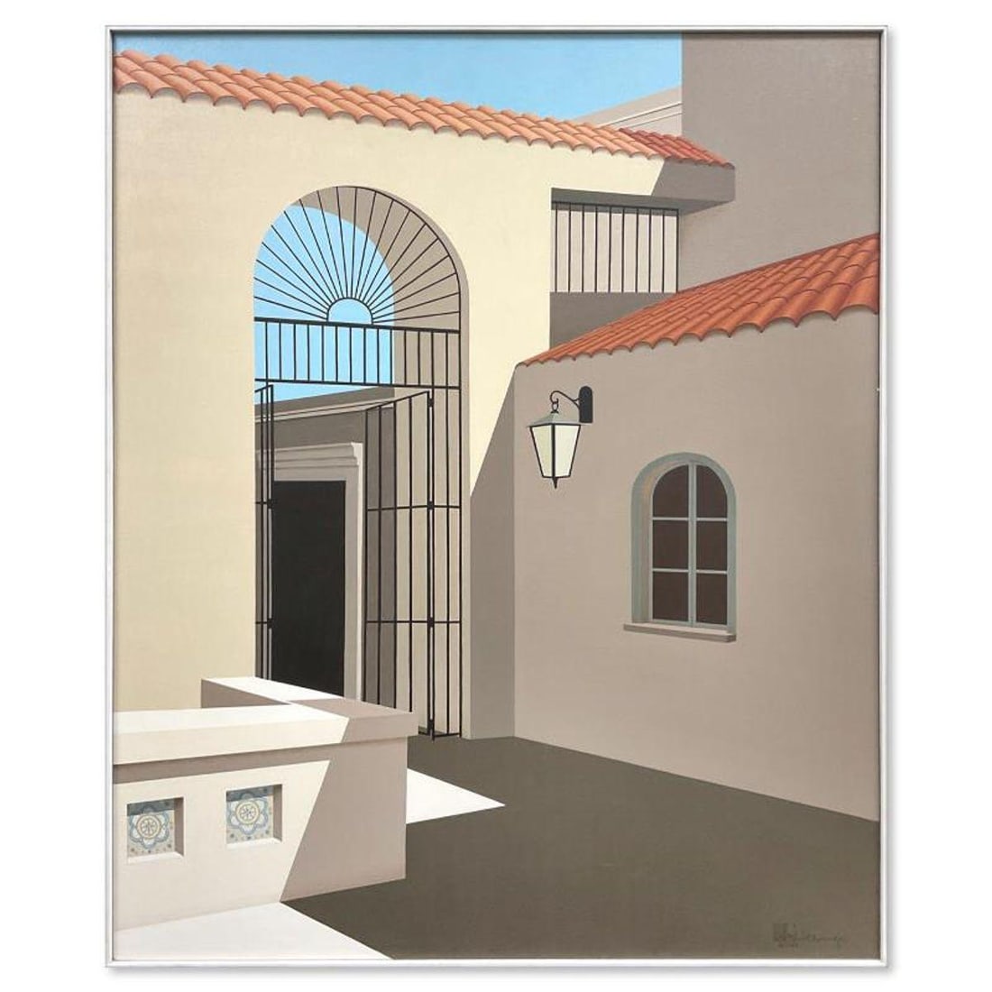 William Schlesinger (1915-2011), Framed Original Oil Painting on Canvas (48.5" x 40.5"), Dated 1983: This is an original oil painting on canvas by William Schlesinger (1915-2011), dated 1983 and hand signed by the artist. This piece comes framed in a box frame; due to the age of the piece there is