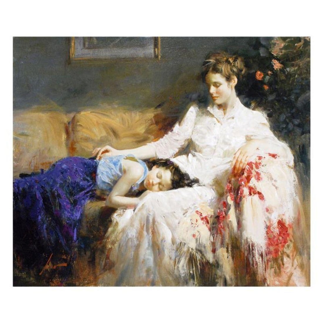 Pino (1939-2010), "Innocence" Limited Edition on Canvas, Numbered and Hand Signed with Certificate (1 of 2)