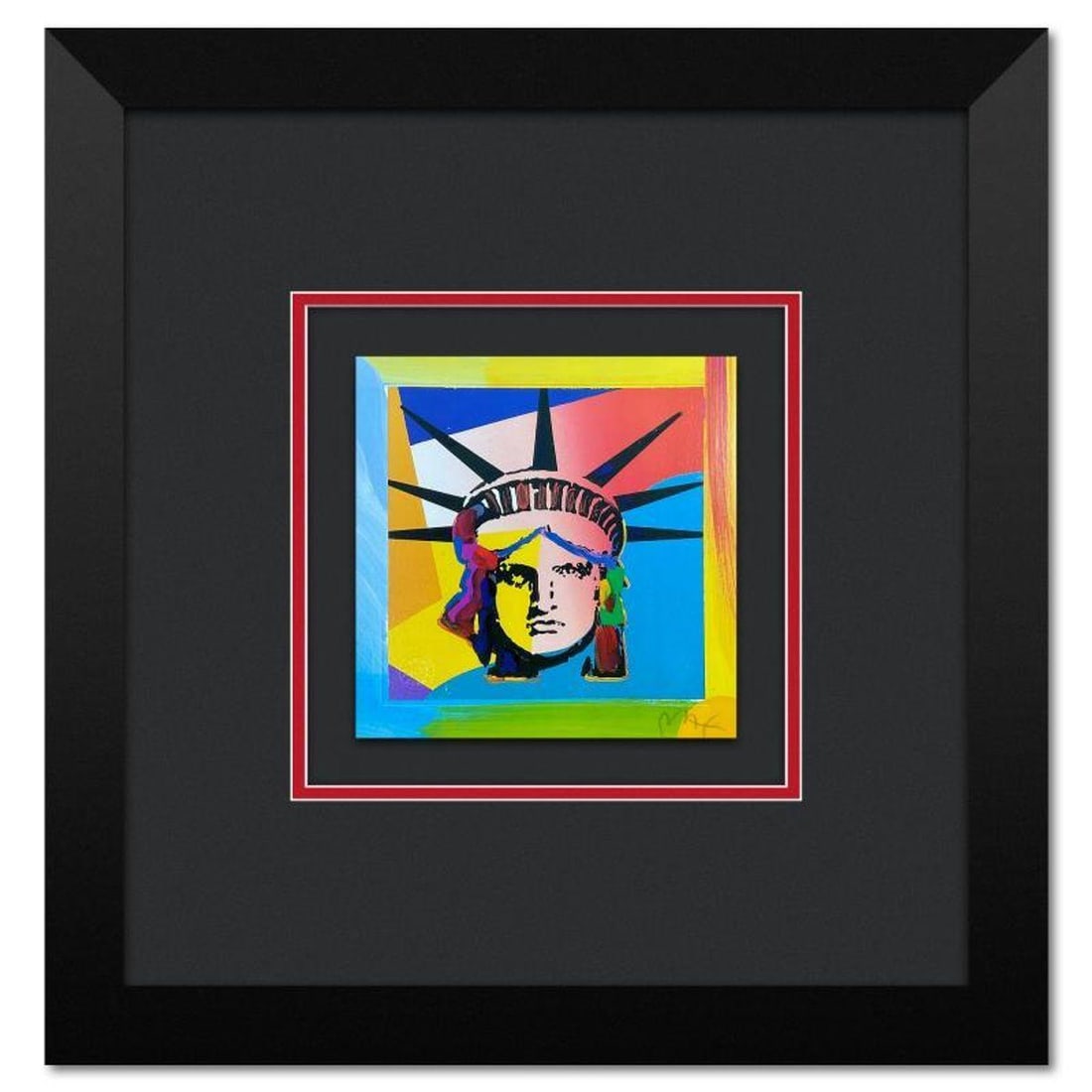 Peter Max, "Liberty Head XV" Framed Limited Edition Lithograph, Numbered and Hand Signed with (1 of 2)