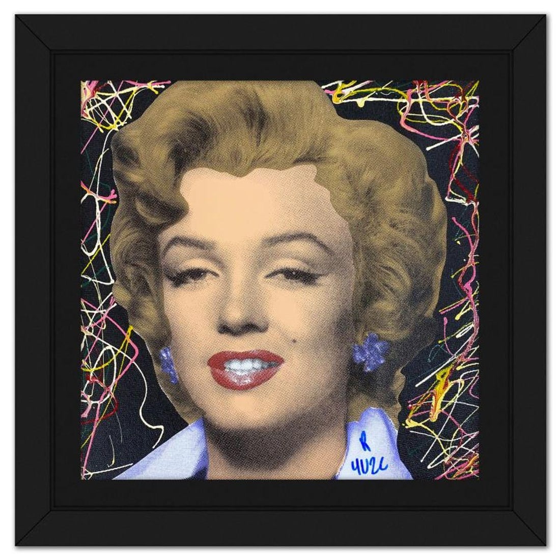 Ringo Daniel Funes, "Marilyn Classic" Framed One-of-a-Kind Mixed Media on Canvas, Hand Signed with (1 of 2)