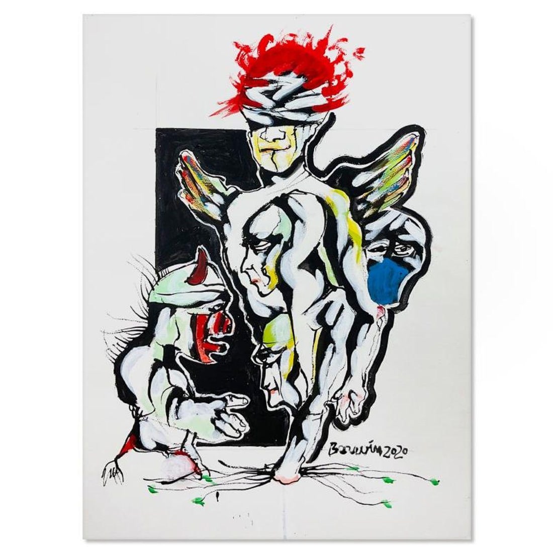 Milton Berwin (1925-2023), Original Painting (30" x 22.5"), Hand Signed with Letter of Authenticity. (1 of 2)