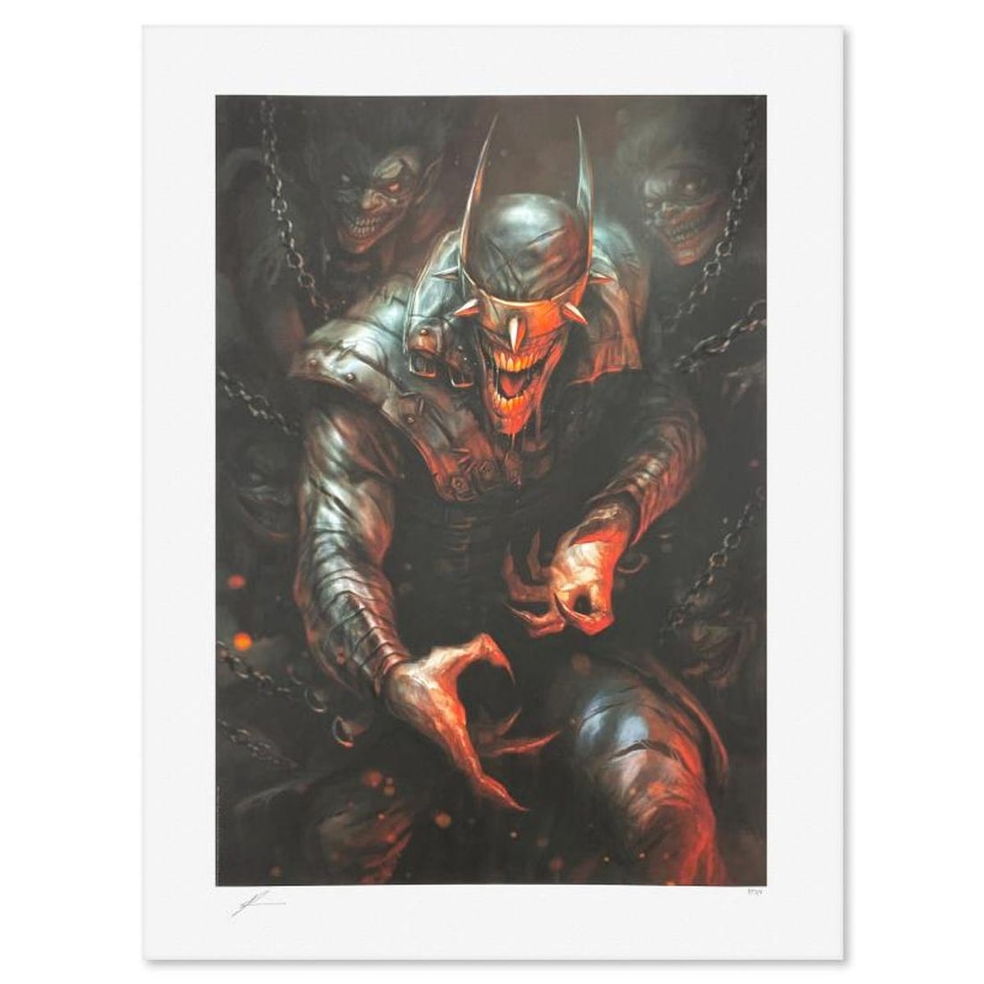 DC Comics & Richard Luong, "Batman Who Laughs" Limited Edition, PP Numbered 3/4 and Signed with: Batman Who Laughs is a limited edition giclee on paper from DC Comics and Richard Luong, PP numbered 3/4 and bearing the authorized signature of the artist. Includes Letter of Authenticity. Measures a