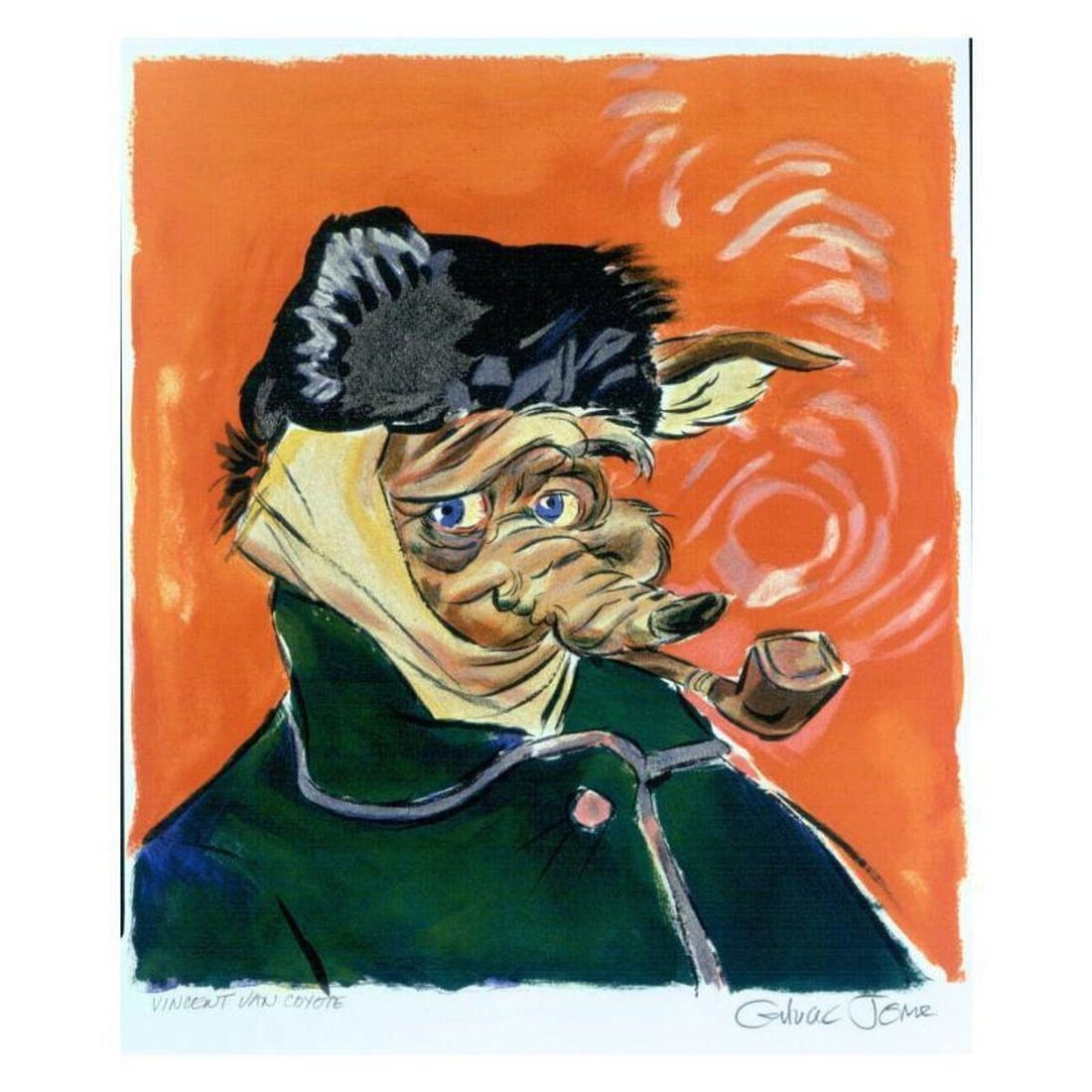 Chuck Jones "Vincent Van Coyote" Hand Signed Limited Edition Fine Art Stone Lithograph. (1 of 2)