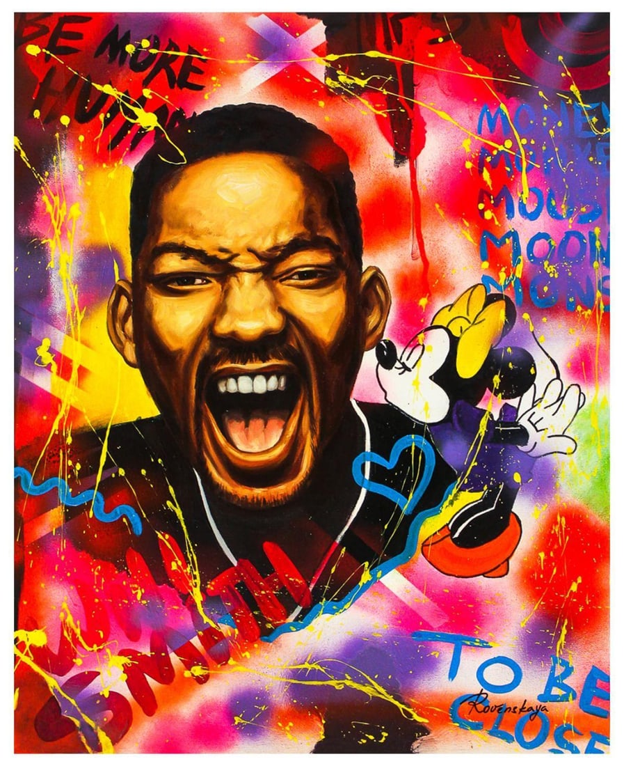 Nastya Rovenskaya- Original Oil on Canvas "Scream": Artist: Nastya Rovenskaya. Medium: Original Oil on Canvas. Title: Scream. Size: 30" x 24". Signature: Hand Signed by the artist. Certificate of Authenticity: From the publisher. Reference#: 19797.