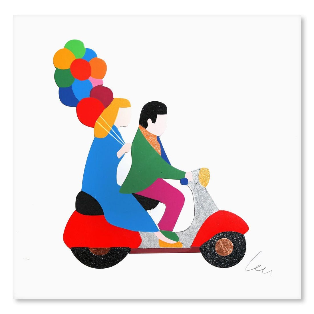 Marco Lodola- Silkscreen "Party night": Artist: Marco Lodola. Medium: Silkscreen. Title: Party night. Size: 20" x 20". Signature: Hand Signed and Numbered. Certificate of Authenticity: Is included. Reference#: 28019.