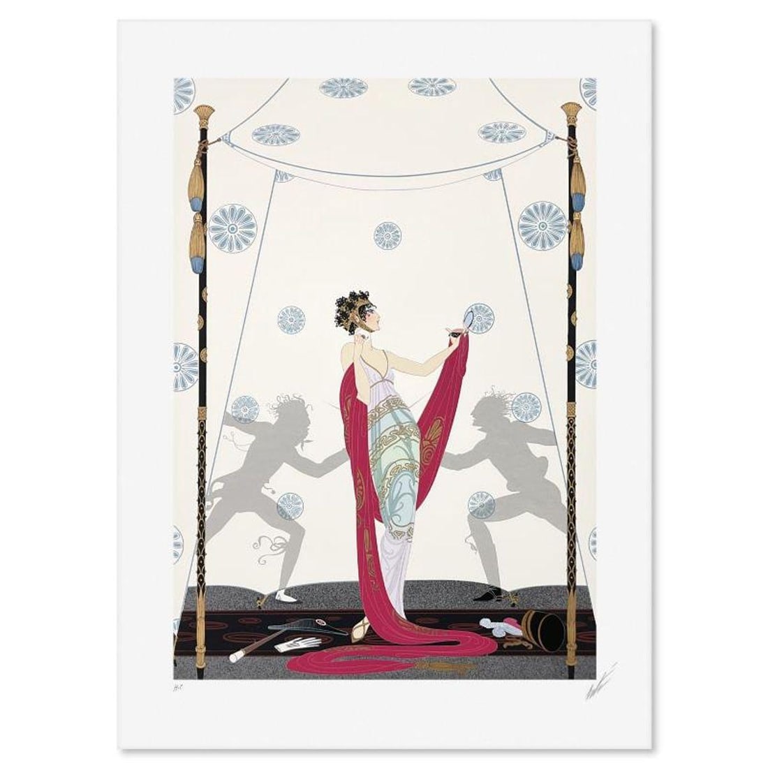 Erte (1892-1990), "The Duel" Limited Edition Serigraph from an HC Edition, Hand Signed with Letter (1 of 2)