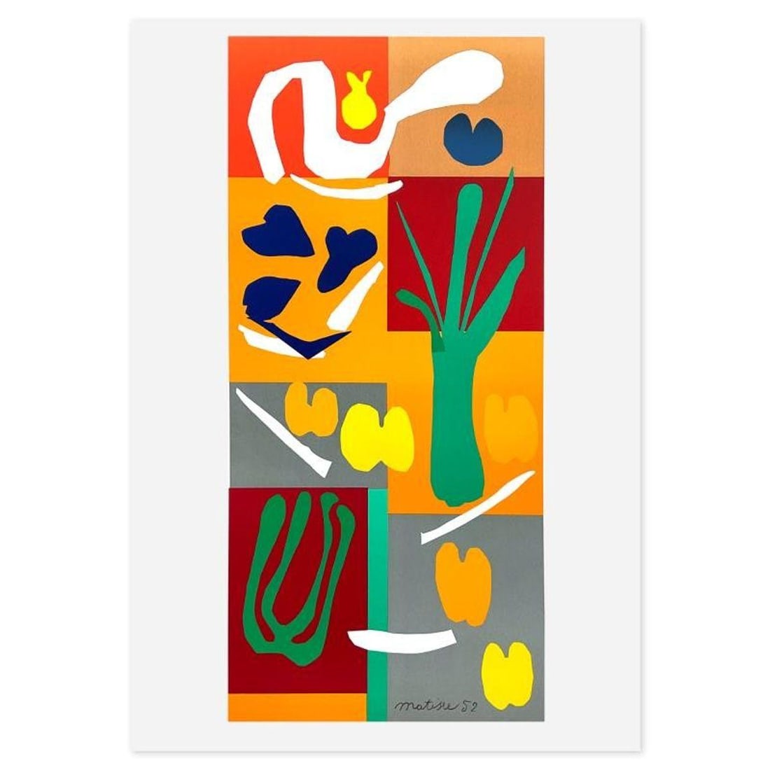 Henri Matisse 1869-1954 (After), "Vegetaux" Limited Edition Lithograph with Certificate of (1 of 3)
