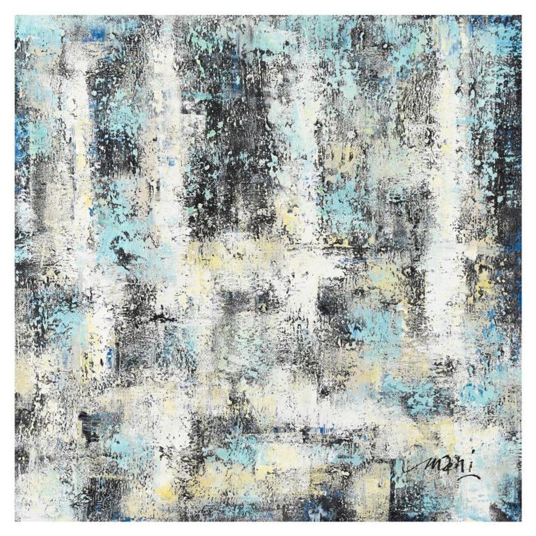 Mani, Original Acrylic Painting (36" x 36") on Canvas, Hand Signed with Letter of Authenticity.: This is an original acrylic painting on canvas by Mani, hand signed by the artist. Includes Letter of Authenticity. Measures approx. 36" x 36" (image).