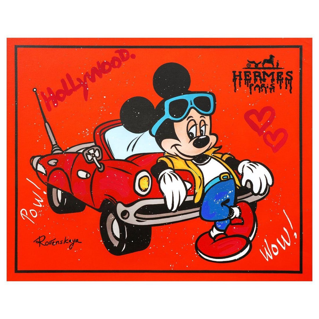 Nastya Rovenskaya- Mixed Media "New Classic": Artist: Nastya Rovenskaya. Medium: Mixed Media. Title: New Classic. Size: 24" x 30". Signature: Hand Signed. Certificate of Authenticity: Is included. Reference#: 44373.