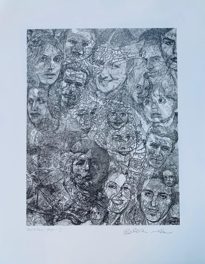 Guillaume Azoulay- Limited edition vintage etching on paper: Artist: Guillaume Azoulay. Medium: Limited edition vintage etching on paper. Size: 24" x 30". Signature: Signed and Numbered. Reference#: 49043.