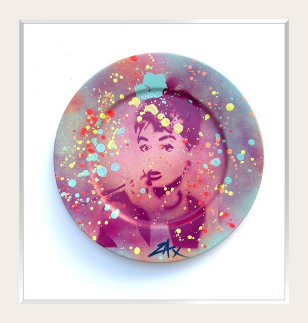 E.M Zax- 1/1 hand painted on ceramic: Artist: E.M Zax. Medium: 1/1 hand painted on ceramic. Measures approx. 20" x 20" (framed). Signature: Hand Signed. Reference#: 83635.