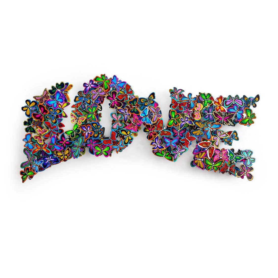 Patricia Govezensky- Original Painting on Cutout Steel "L O V E" (1 of 5)