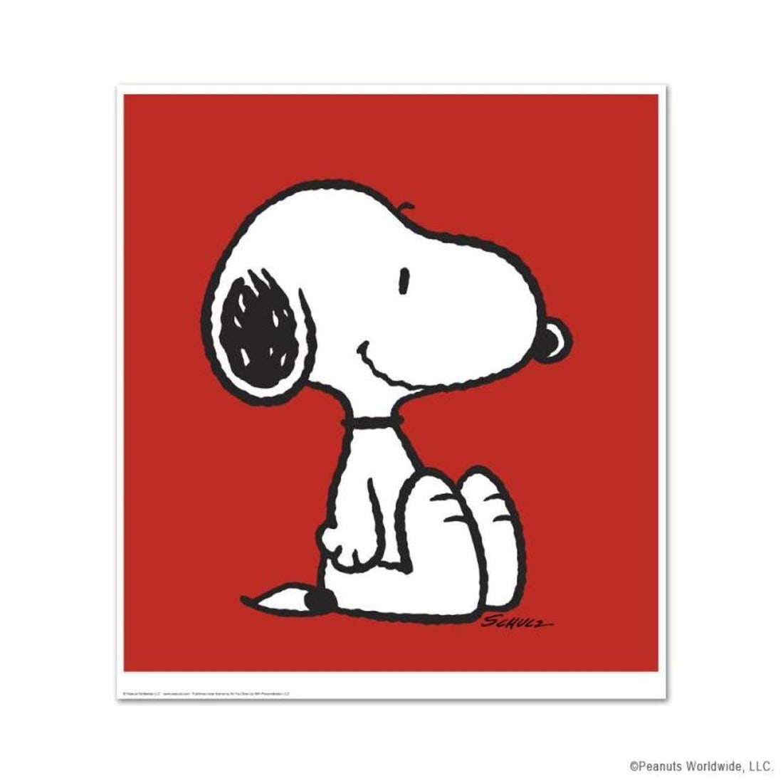 Peanuts, "Snoopy: Red" Hand Numbered Limited Edition Fine Art Print with Certificate of (1 of 1)