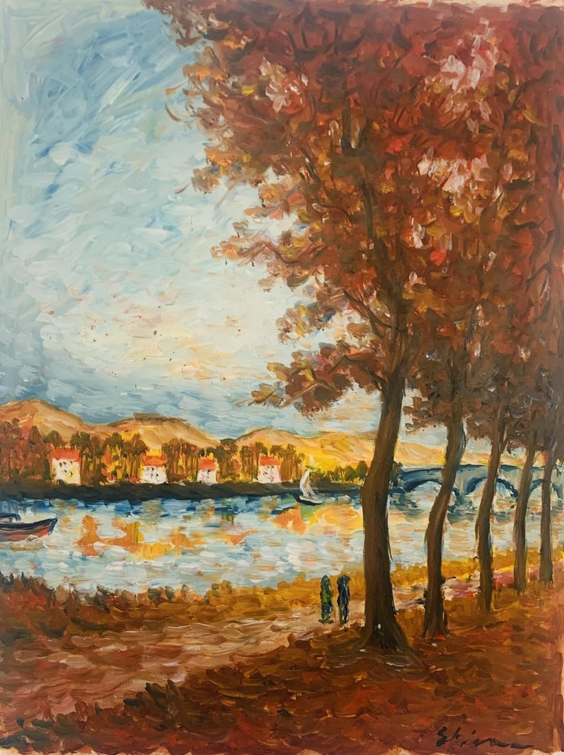 E.R.- Acrylic painting on paper: Artist: E.R.. Medium: Acrylic painting on paper . Size: 12" x 17". Reference#: 37495.