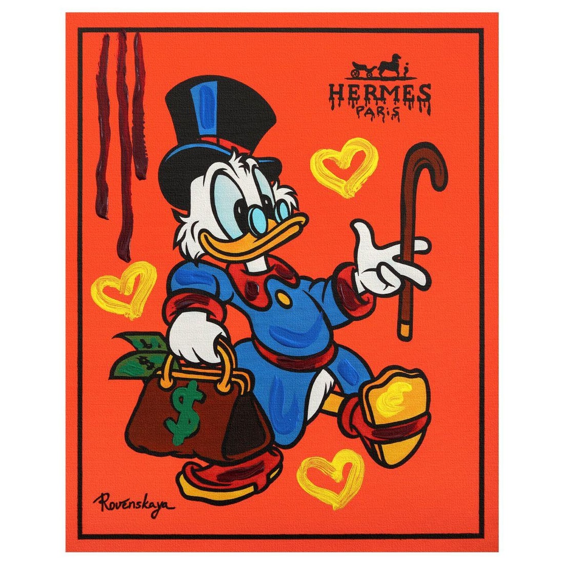 Nastya Rovenskaya- Original Mixed Media on Canvas "Cash Out I" (1 of 2)