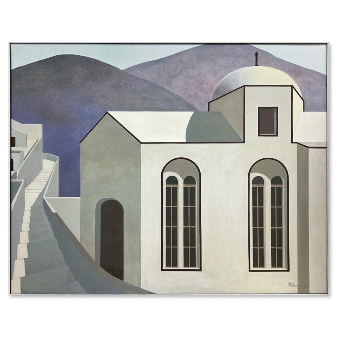 William Schlesinger (1915-2011), "Pathway To" Framed Original Oil Painting on Canvas (48.5" x (1 of 2)