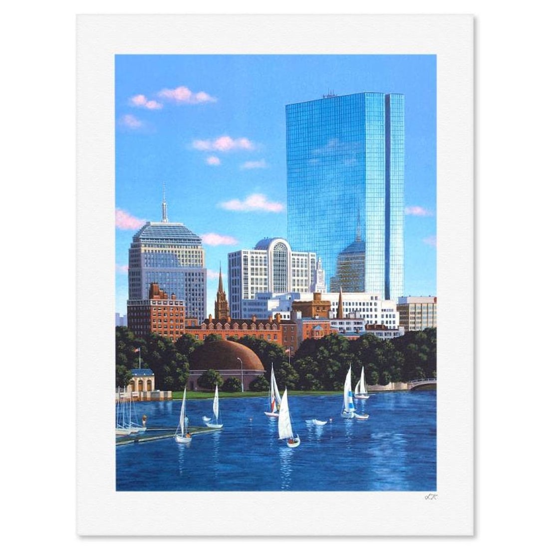 Liudmila Kondakova, "Sailboat Harbor, Boston" Limited Edition Lithograph, Numbered and Hand Signed (1 of 2)