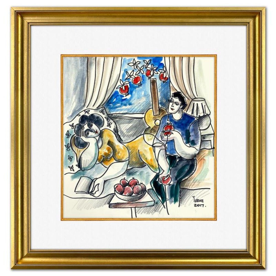 Yuroz, Framed Original Painting, Hand Signed with Letter of Authenticity. (1 of 2)