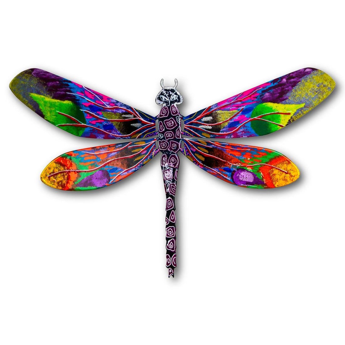 Patricia Govezensky- Original Painting on Cutout Steel "Dragonfly" (1 of 2)