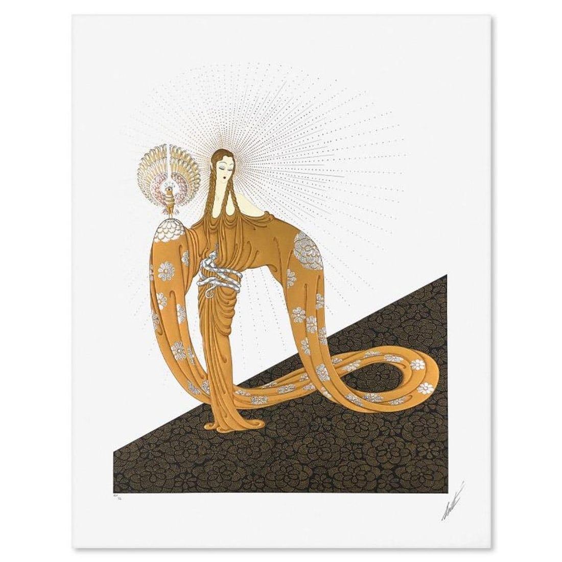 Erte (1892-1990), "Wisdom" Limited Edition Embossed Serigraph, Numbered XIV/CL and Hand Signed with (1 of 2)