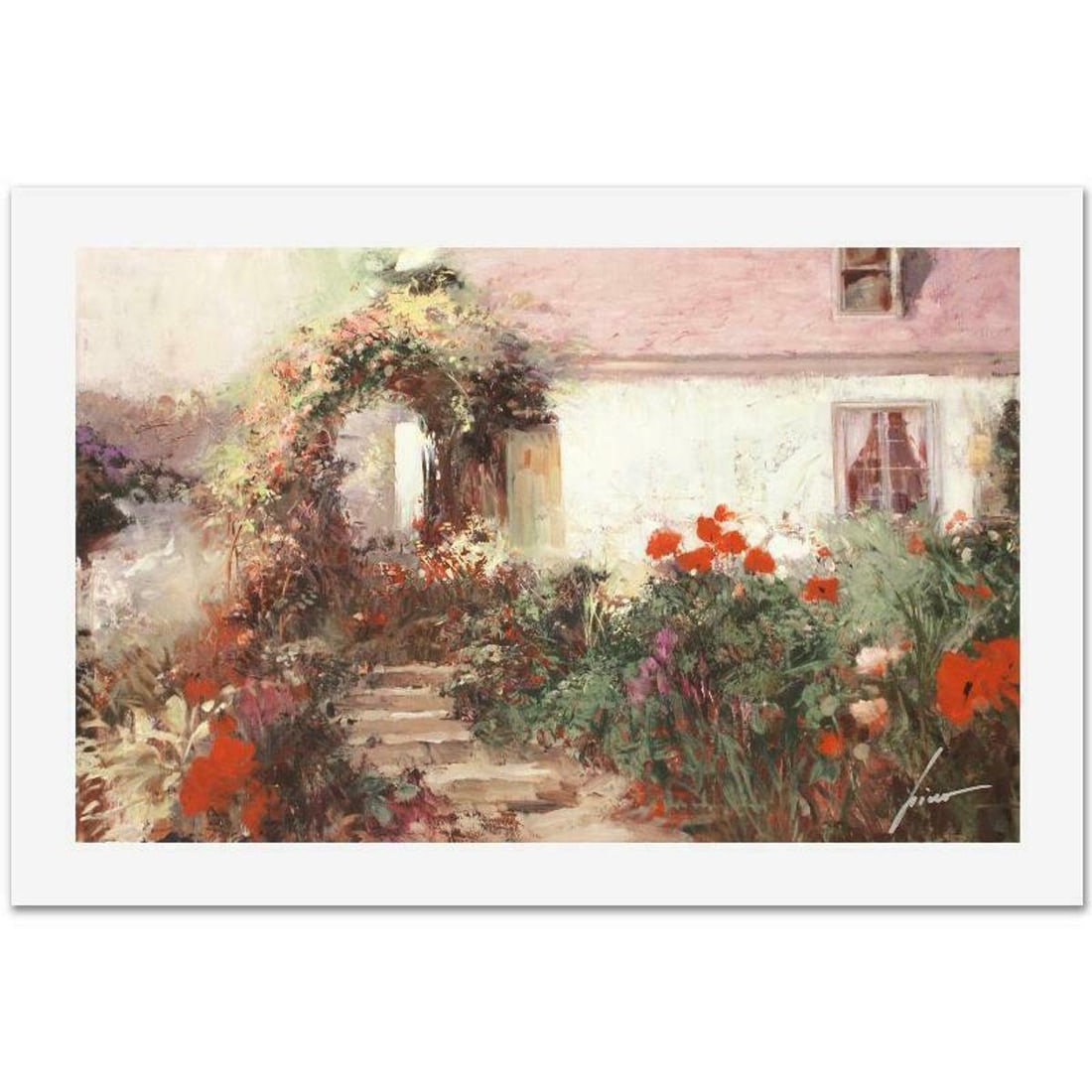 Pino (1939-2010), "Colorful Archway" Hand Signed Limited Edition with Certificate of Authenticity.: Colorful Archway is a limited edition giclee on paper by Pino (1939-2010), numbered and hand signed by the artist. Includes Certificate of Authenticity. Measures approximately 14" x 21" (image). Refer