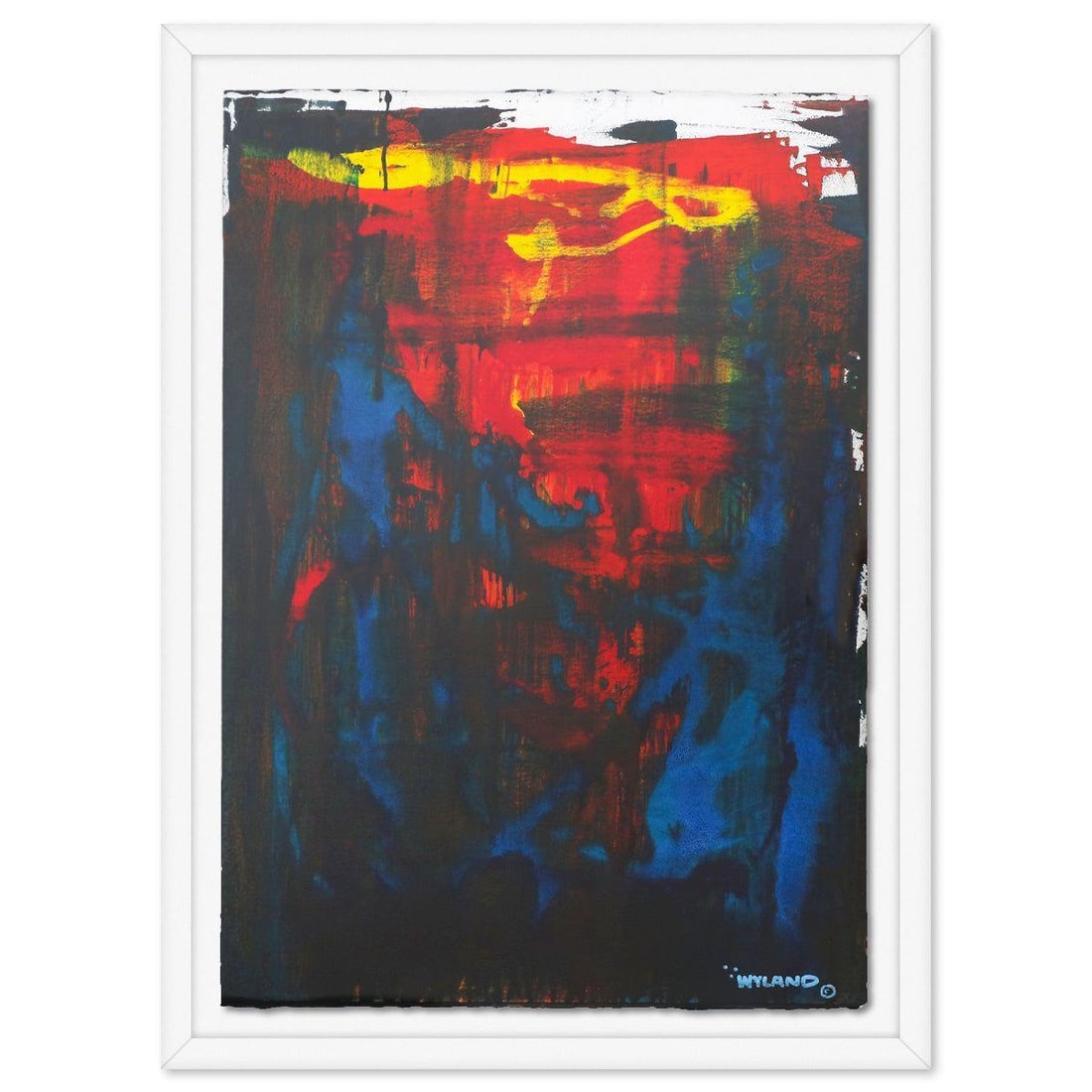 Wyland- Original Watercolor Painting on Deckle Edge Paper "Abstract": Artist: Wyland. Medium: Original Watercolor Painting on Deckle Edge Paper. Title: Abstract. Size: 42" x 29". Measures approx. 48" x 35" (framed). Signature: Hand signed by the artist. Certificate of A