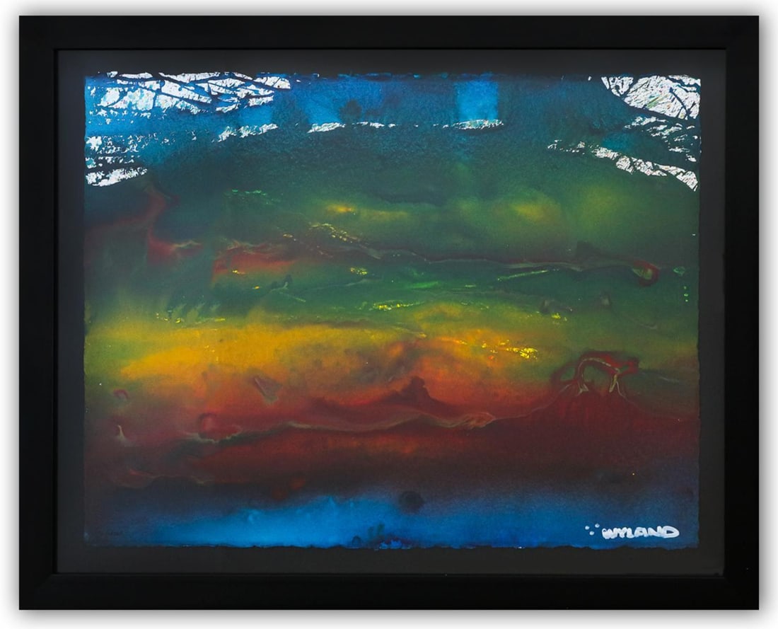 Wyland- Original Watercolor Painting on Deckle Edge Paper "Abstract": Artist: Wyland. Medium: Original Watercolor Painting on Deckle Edge Paper. Title: Abstract. Size: 22" x 30". Measures approx. 29" x 36" (framed). Signature: Hand Signed by the artist. Certificate of A