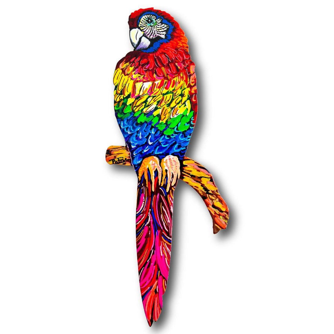 Patricia Govezensky- Original Painting on Laser Cut Steel "Moment of Peace": Artist: Patricia Govezensky. Medium: Original Painting on Laser Cut Steel. Title: Moment of Peace. Size: 14" x 5". Signature: Hand Signed by the artist. Certificate of Authenticity: From the publisher